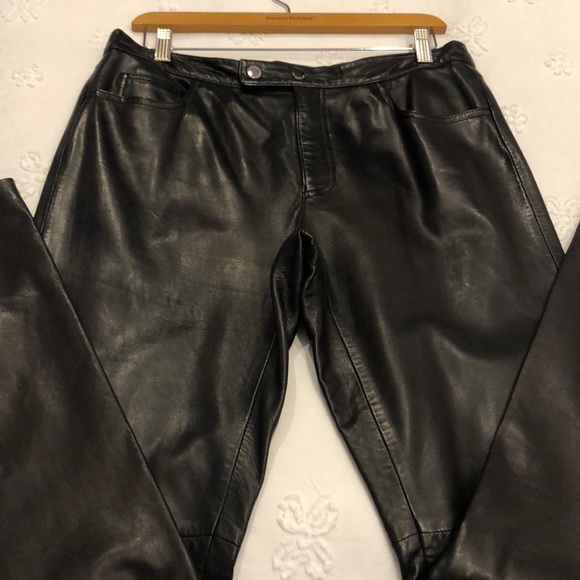 Ralph Lauren Pants - Black leather Ralph Lauren Sport Pants Size 10